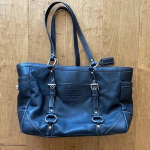 Coach black leather handbag